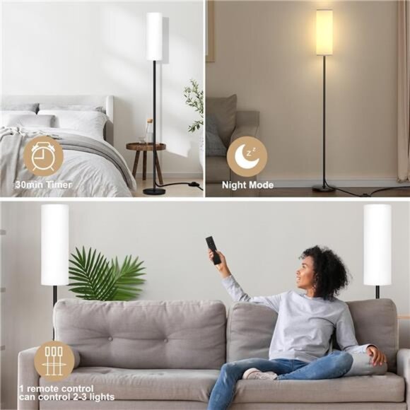 Floor Lamp for Living Room Bedroom,Modern LED Floor Lamp with Remote Control - Picture 9 of 16